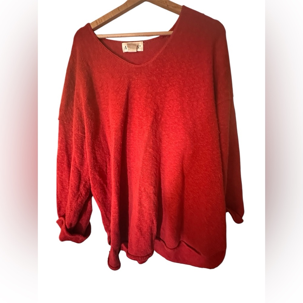 Vintage 100% cotton raspberry red sweater